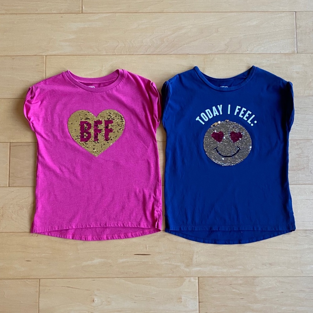 Carter’s Flip Sequin Tees 2-Piece Bundle Size 7
